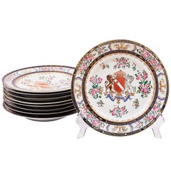 Set of French Samson Armorial Plates, circa 1860