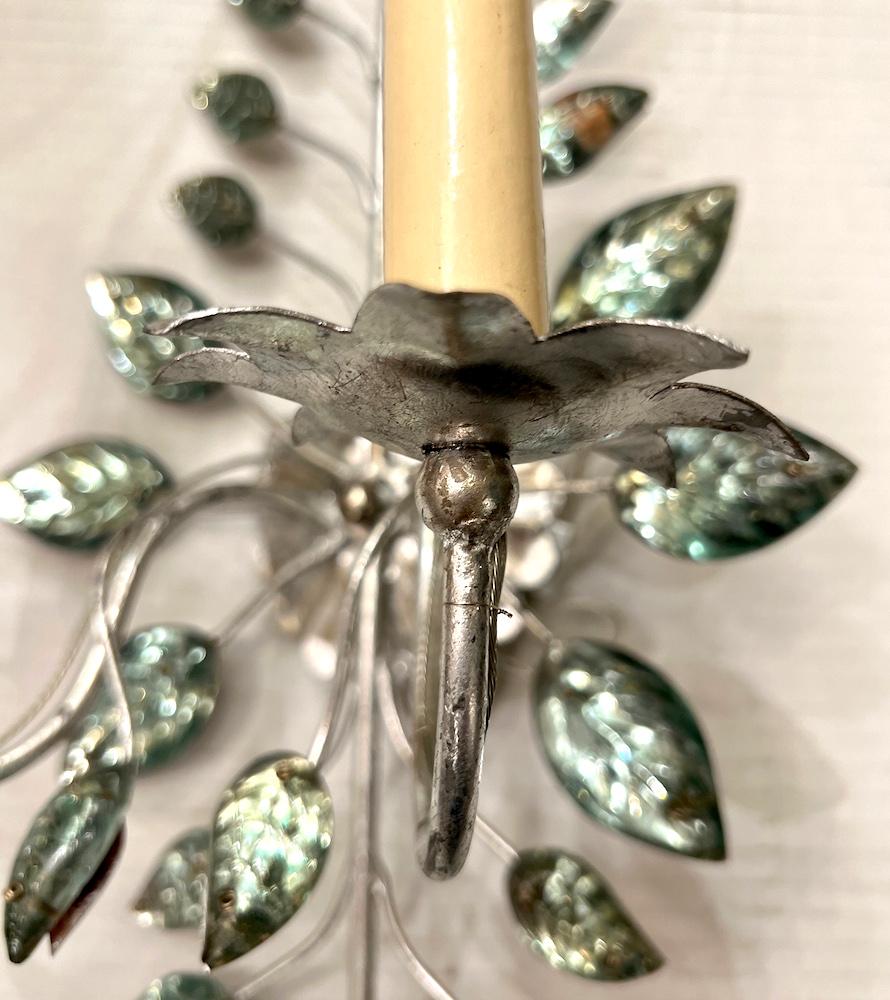 Mid-20th Century Set of French Silver-Leaf Sconces, Sold Per Pair For Sale