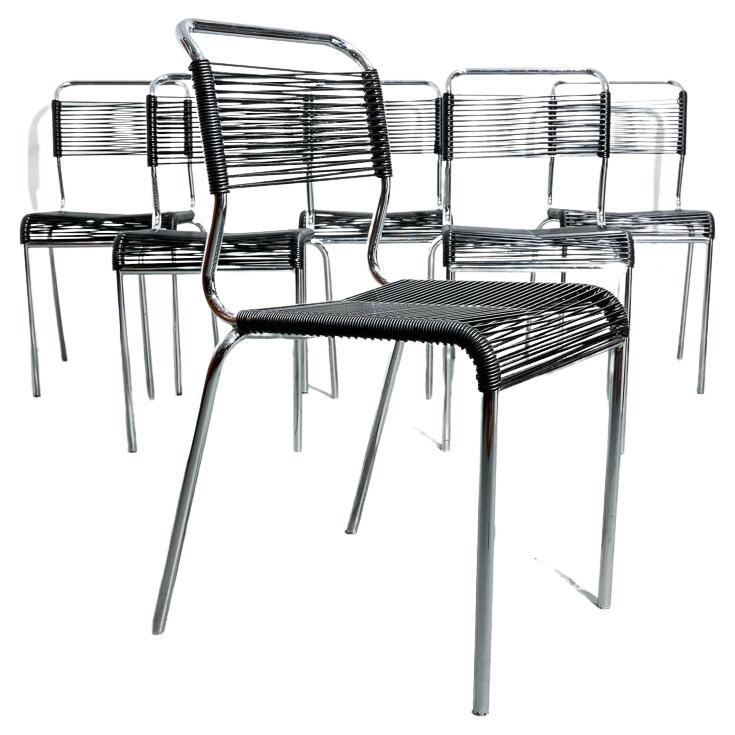 Set of French Spaghetti Stacking Dining Chairs