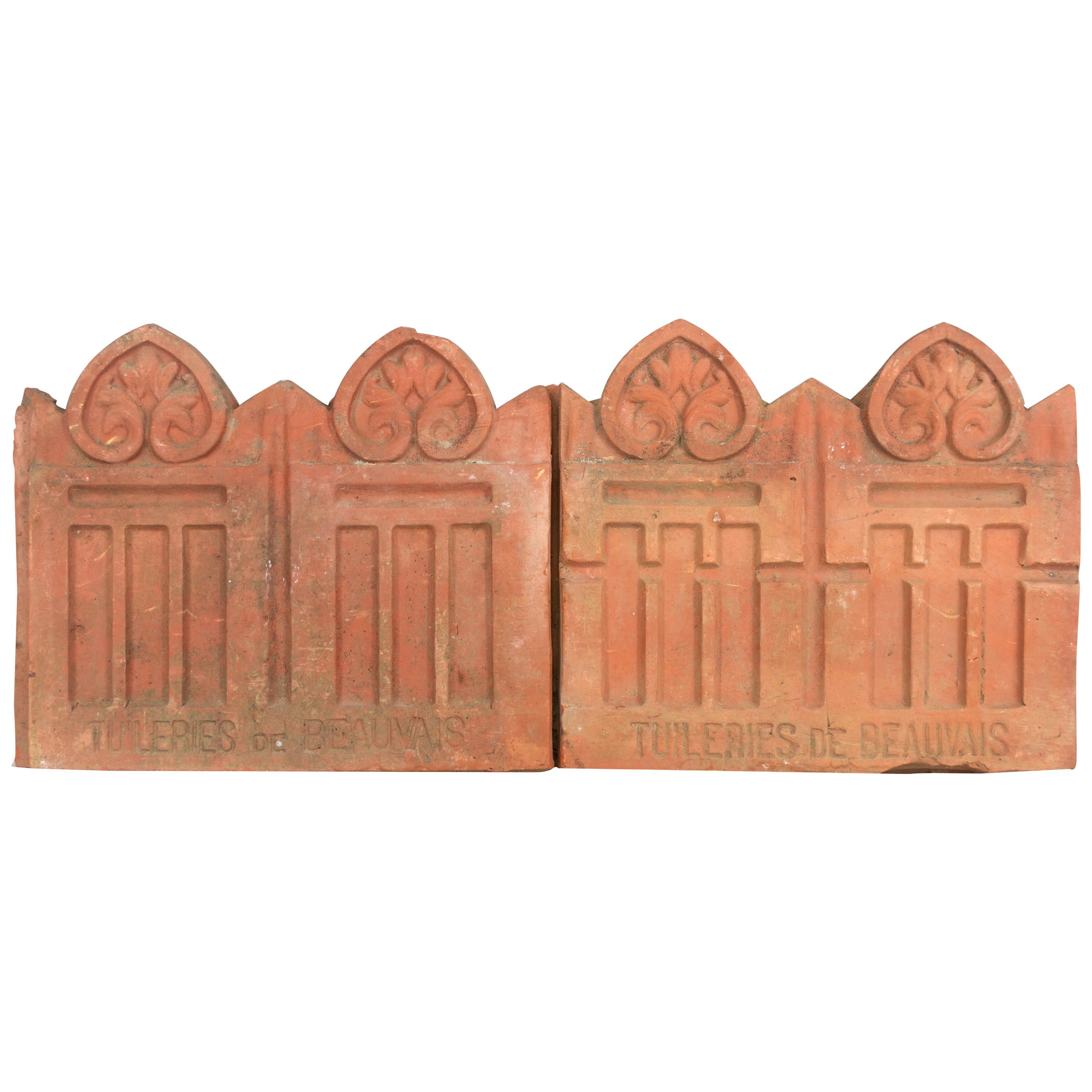 Set of French Terracotta Garden Tiles