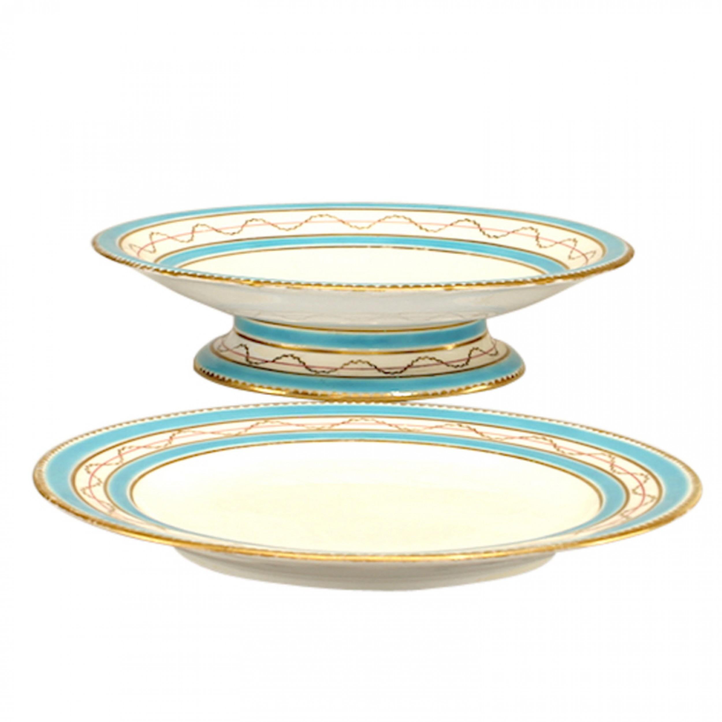 Juego de Platos de Postre de Porcelana Victoriana Francesa Francés en venta