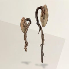 Set of French Wrought Iron Grapevine Door Handles