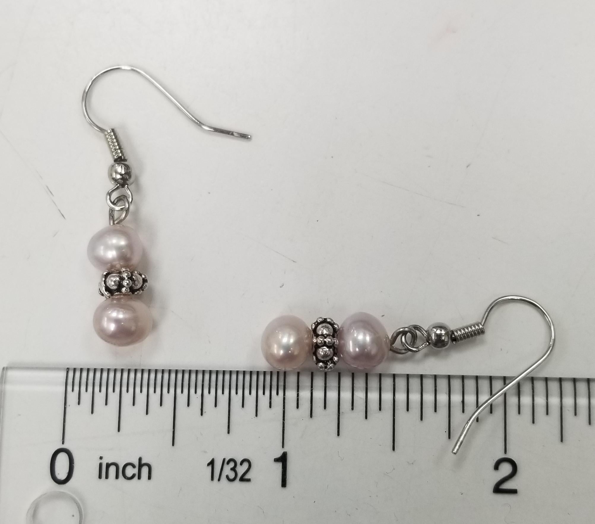 Ensemble de collier, bracelet et boucles d'oreilles en perles de culture roses d'eau douce avec Rondel Neuf - En vente à Los Angeles, CA