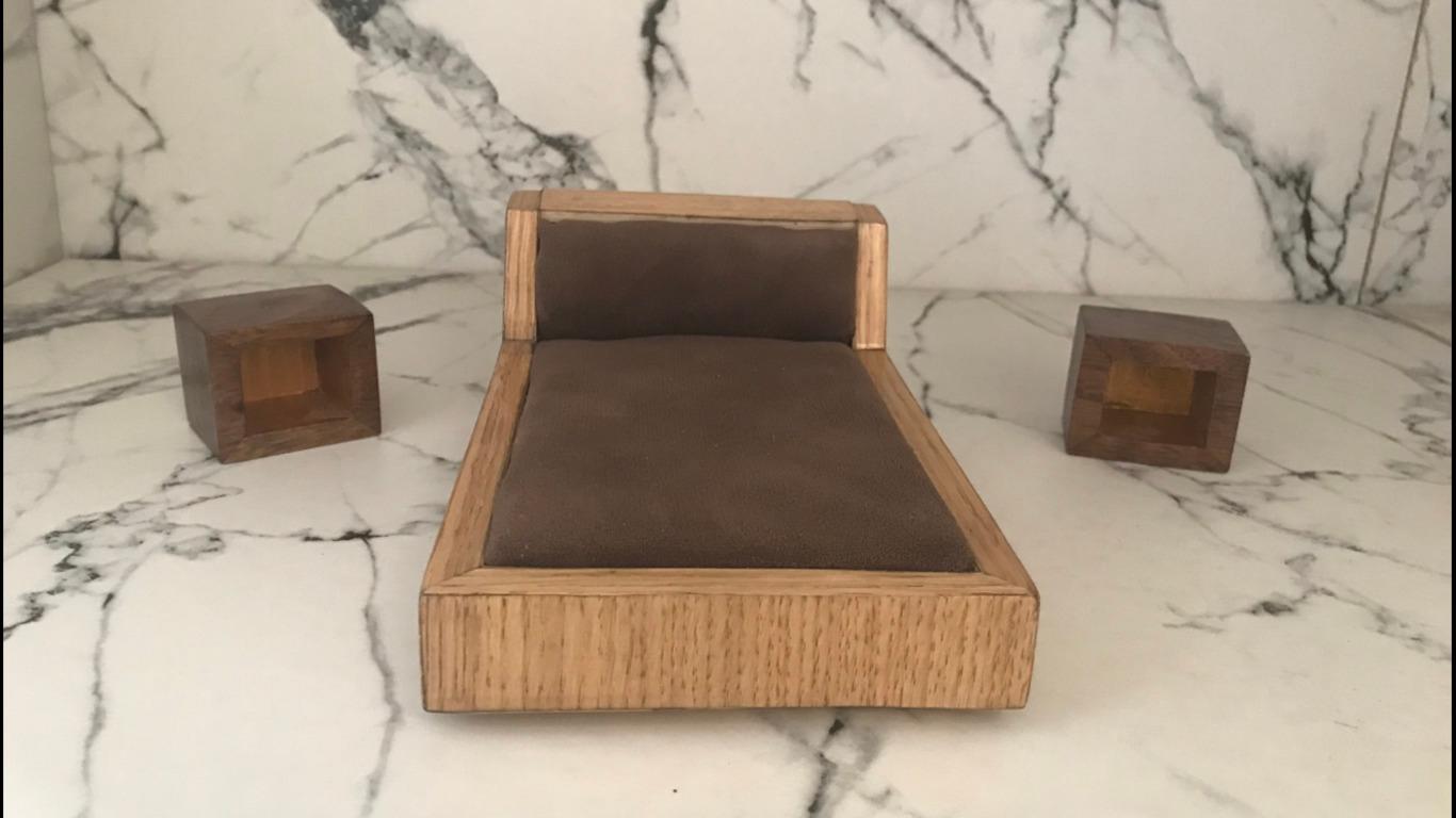 Wood Set of furniture for a dollhouse For Sale