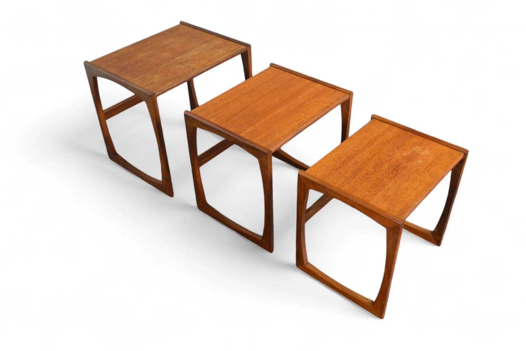 Mid-Century Modern Set of G Plan Quadrille Nesting Tables in Teak #1 For Sale