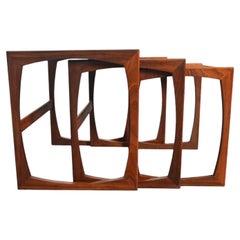 Ensemble de tables gigognes Quadrille en teck n°2 de G Plan