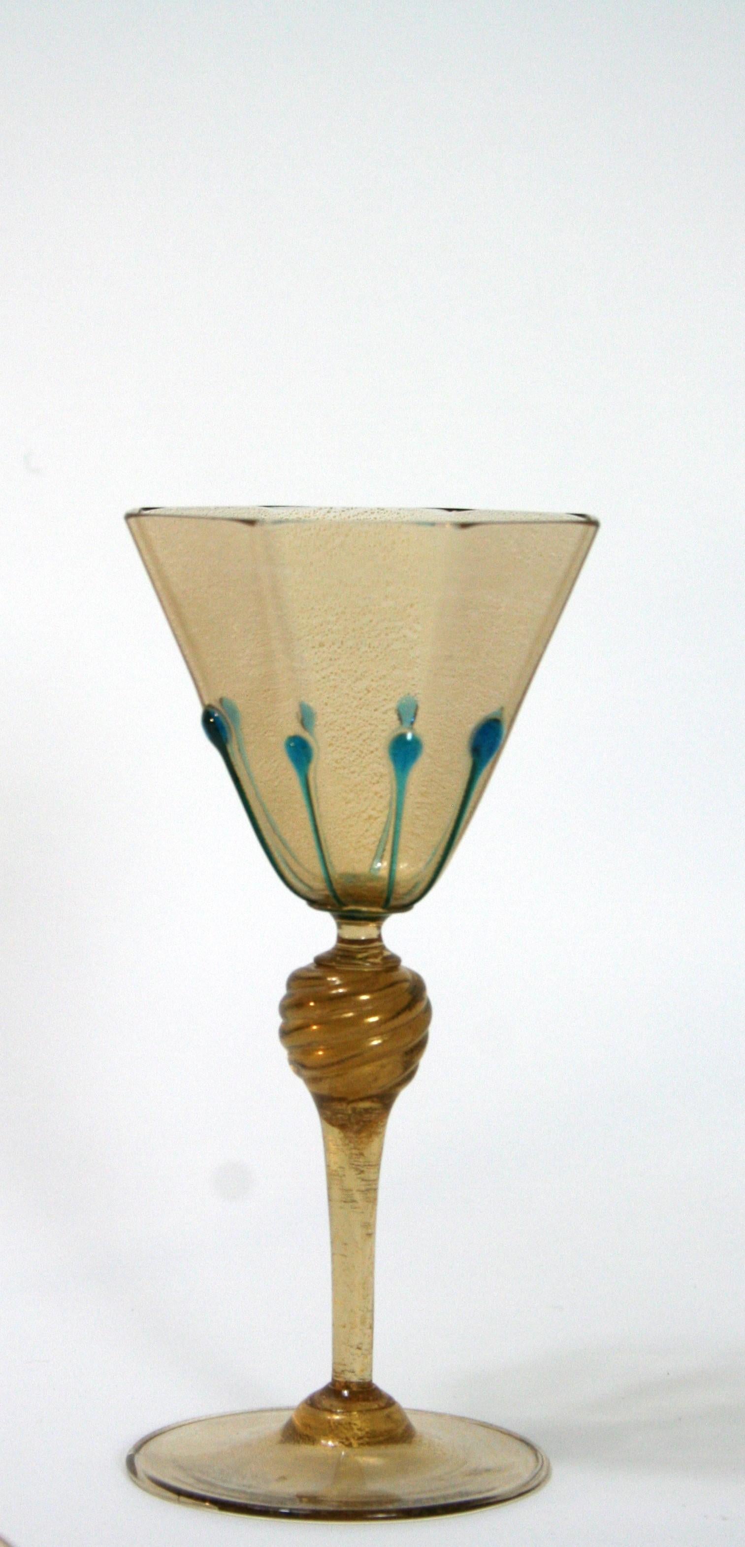 Mid-Century moderno Set di bicchieri veneziani di Galliano Ferro in vendita