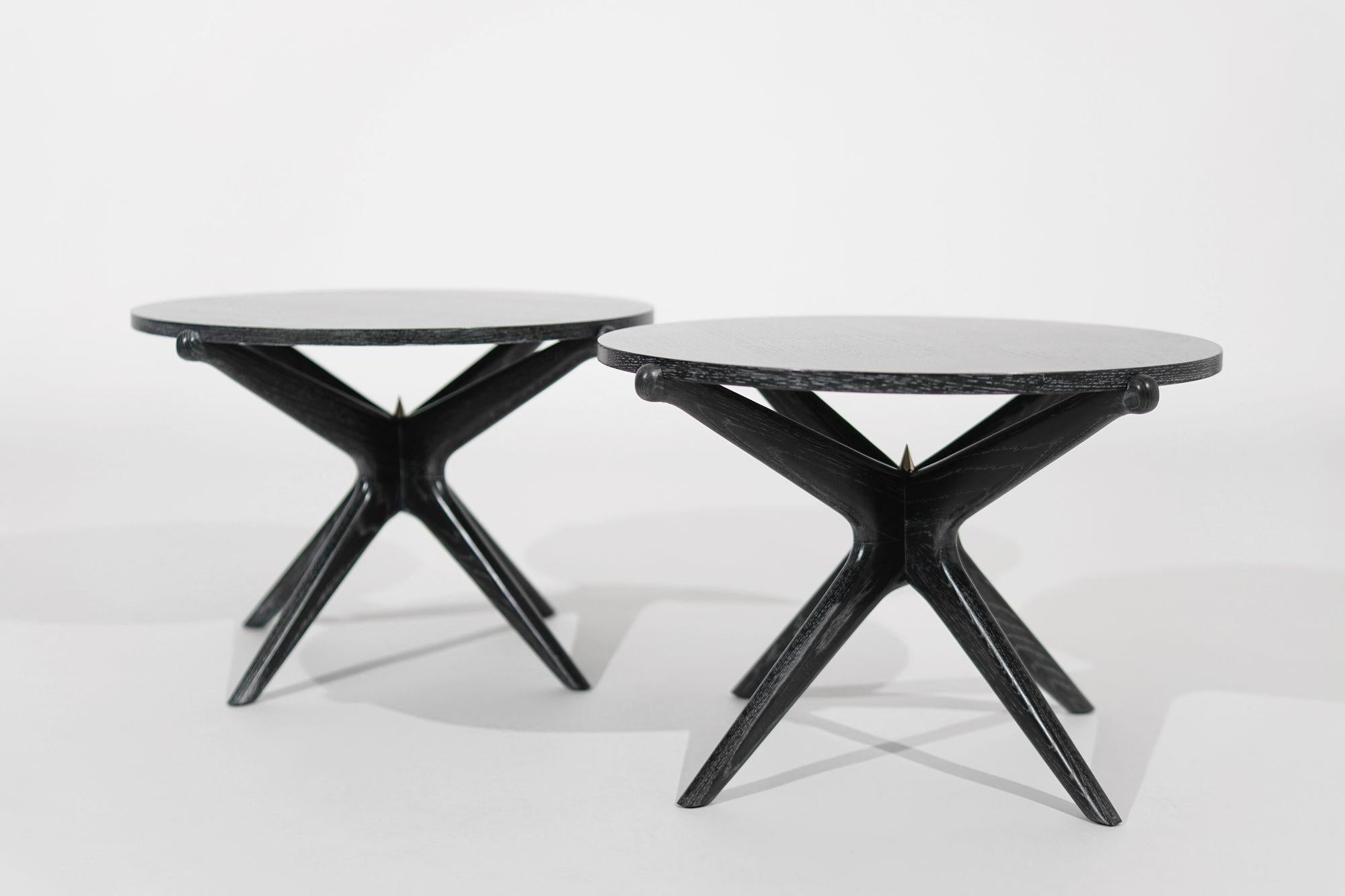Set of Gazelle End Tables in Limed Oak by Stamford Modern For Sale 3