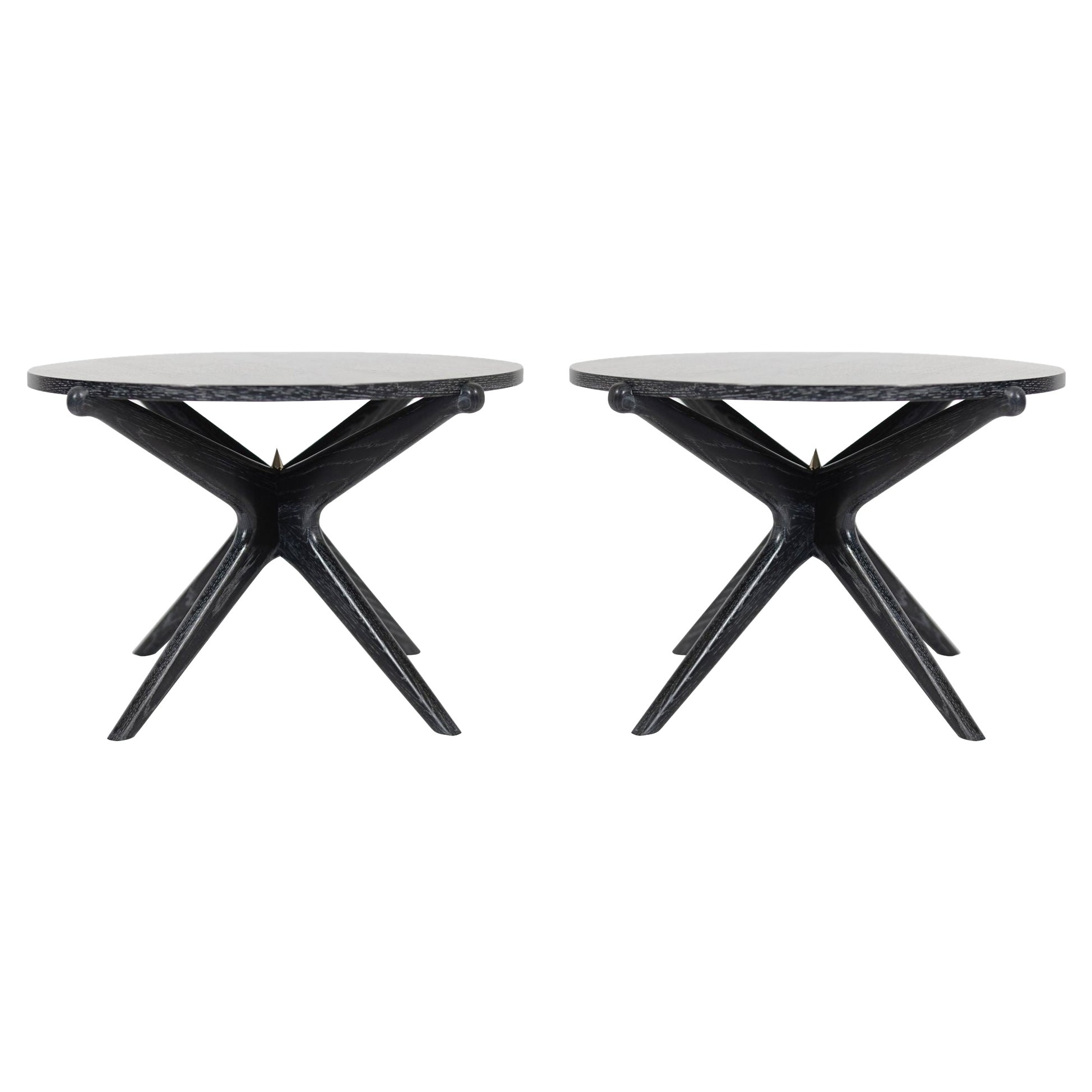 Set of Gazelle End Tables in Limed Oak by Stamford Modern