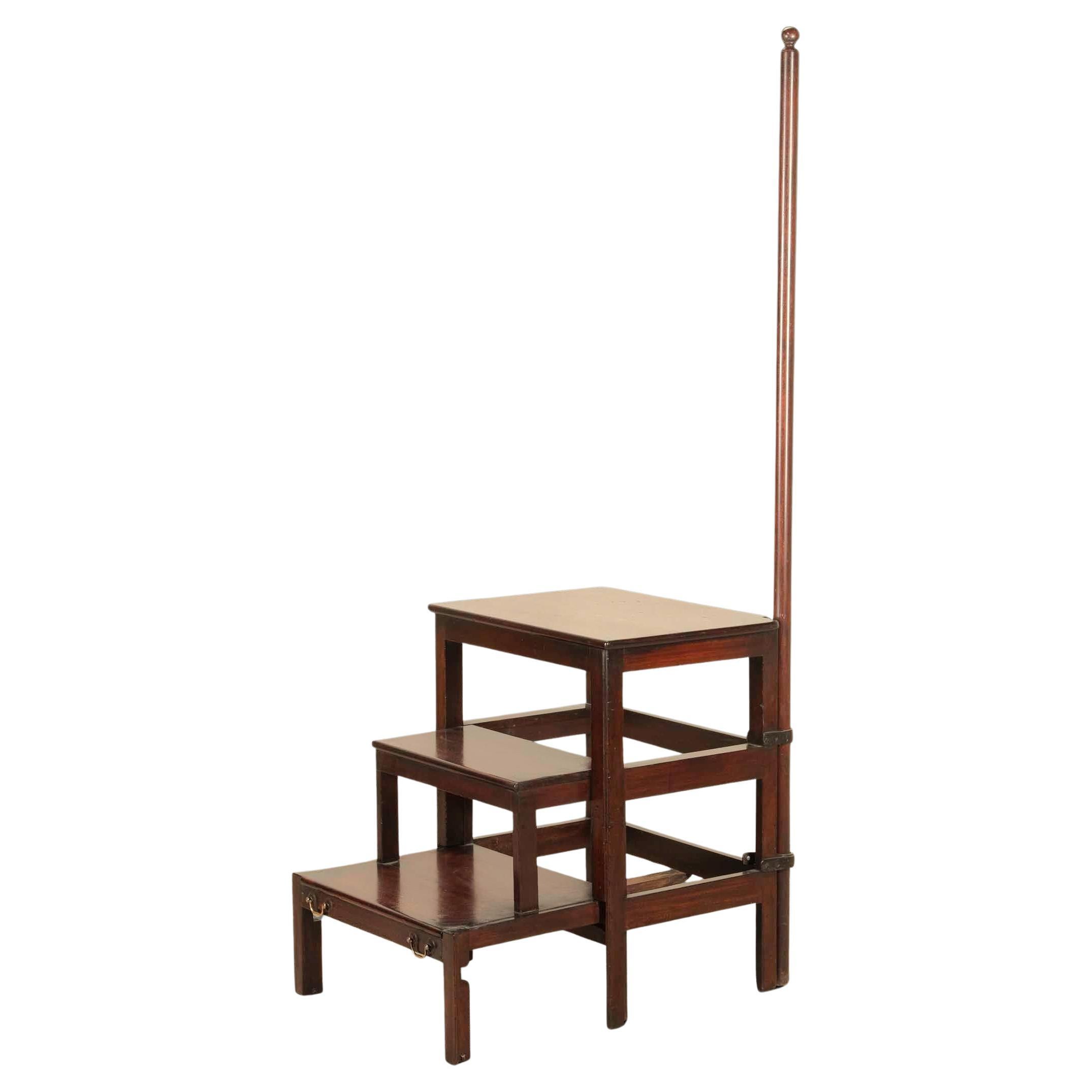 Set of George III Mahogany Library Steps