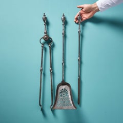 Set of George III Polished Steel Fire Tools