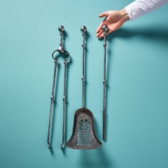 Set of George III Polished Steel Fire Tools