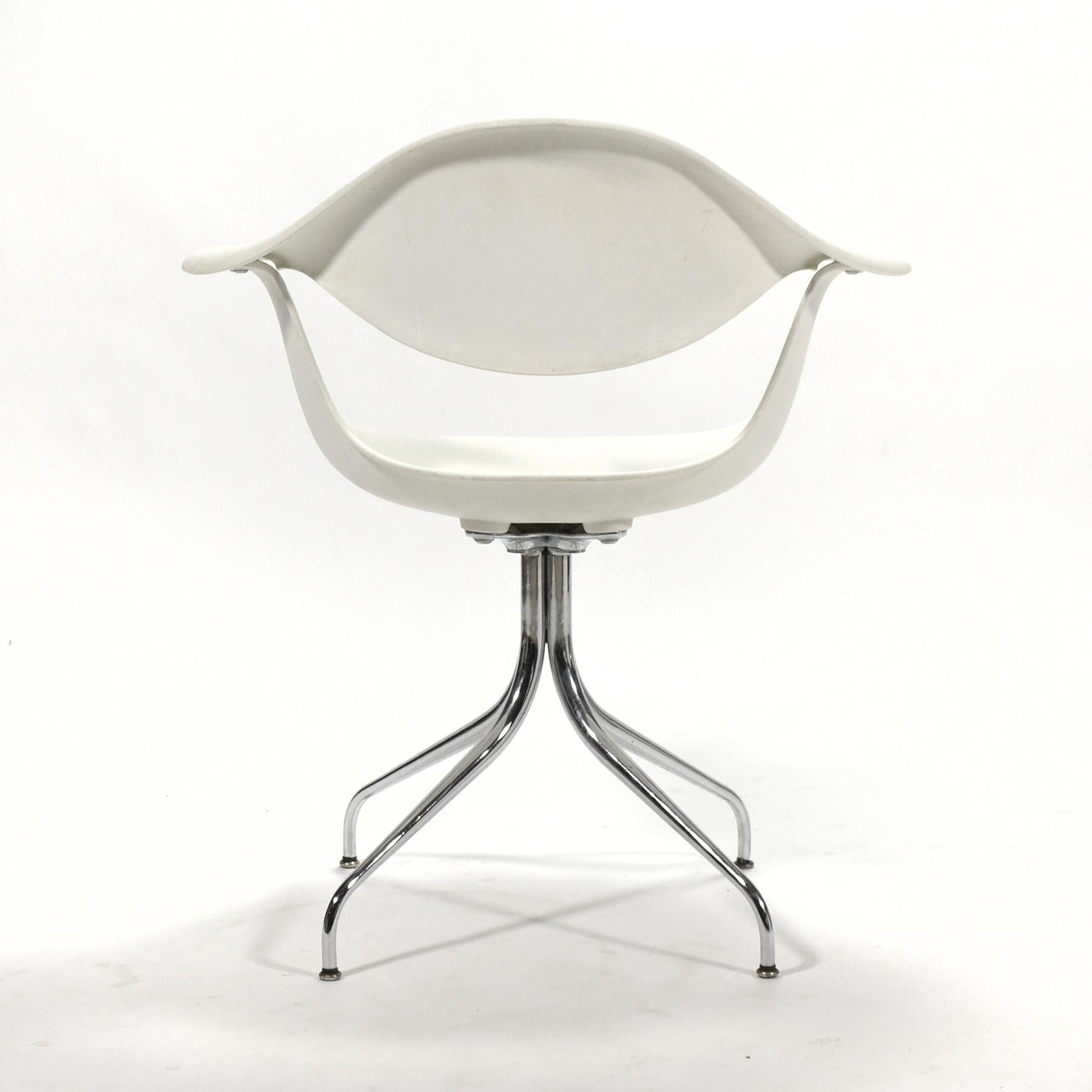 Plated Set of George Nelson Swag Leg Chairs by Herman Miller For Sale