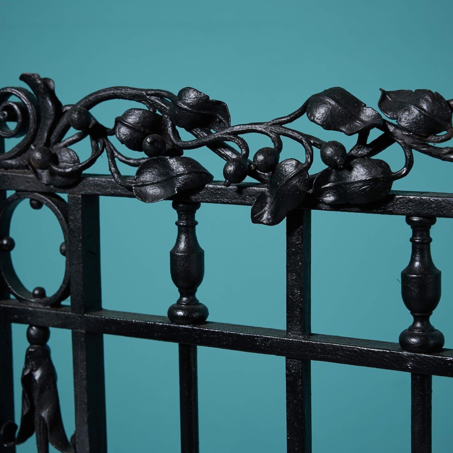 Set of Georgian Decorative Wrought Iron Garden Gates In Fair Condition For Sale In Wormelow, Herefordshire