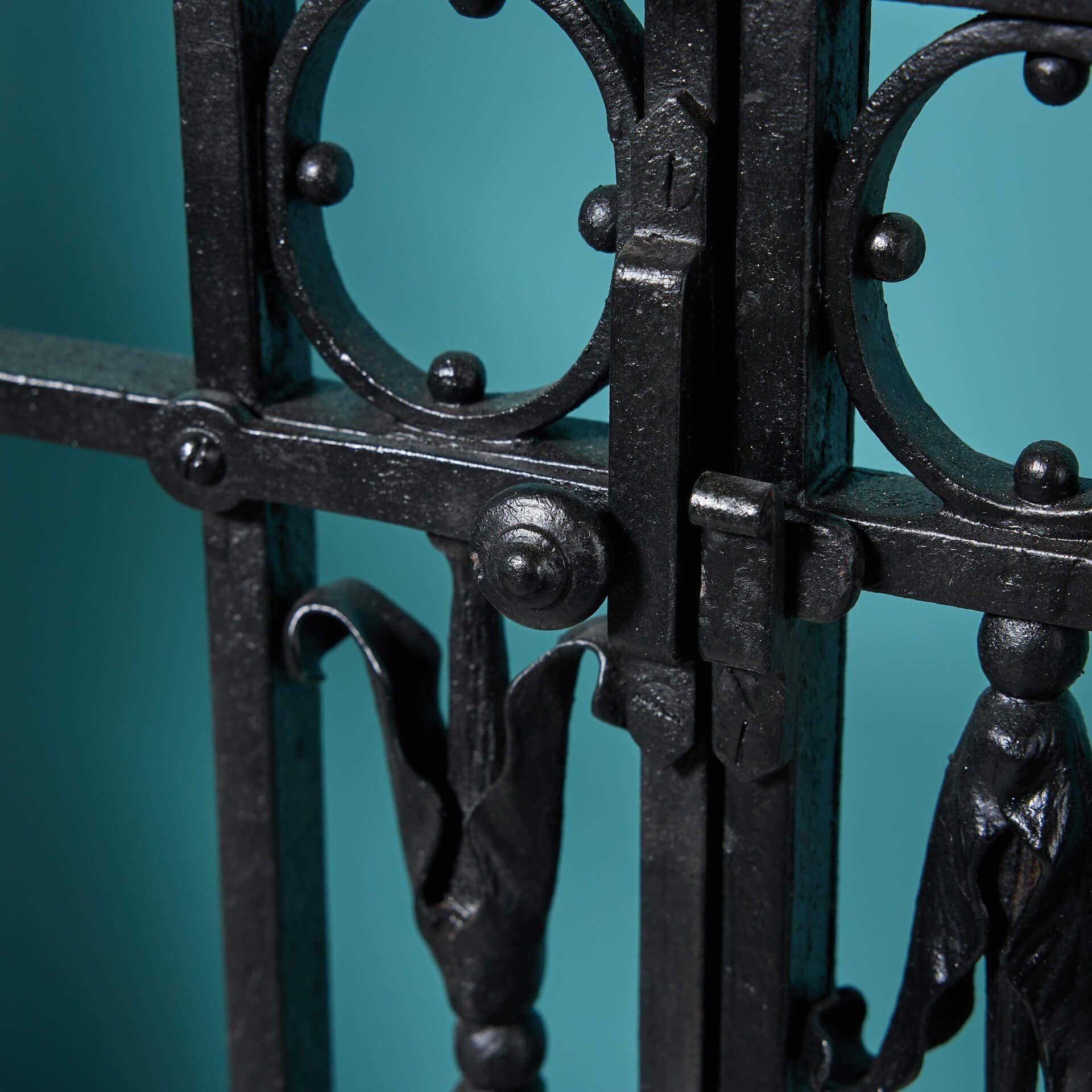 Metal Set of Georgian Decorative Wrought Iron Garden Gates For Sale