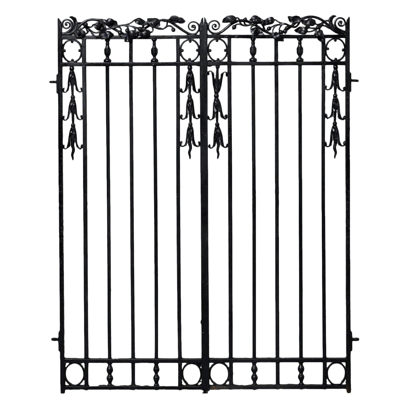 Set of Georgian Decorative Wrought Iron Garden Gates For Sale