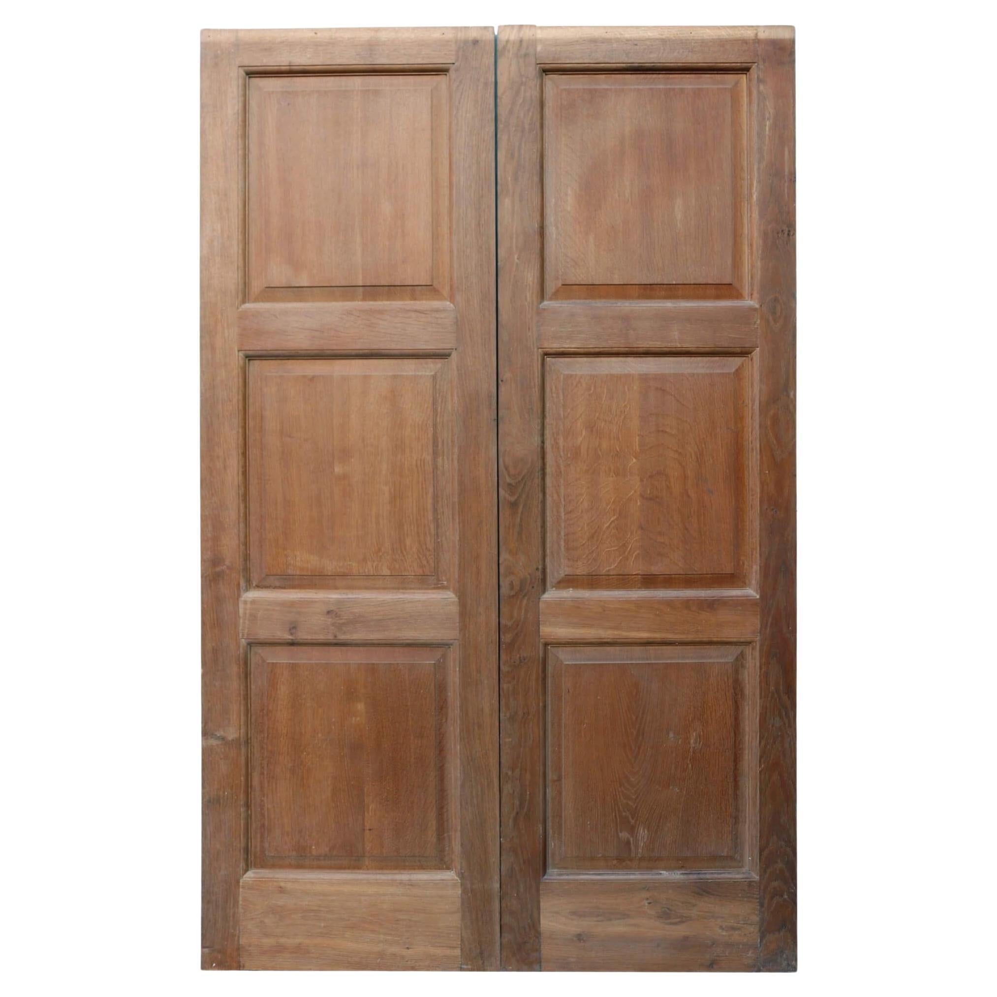 Set of Georgian Style Oak Double Doors For Sale