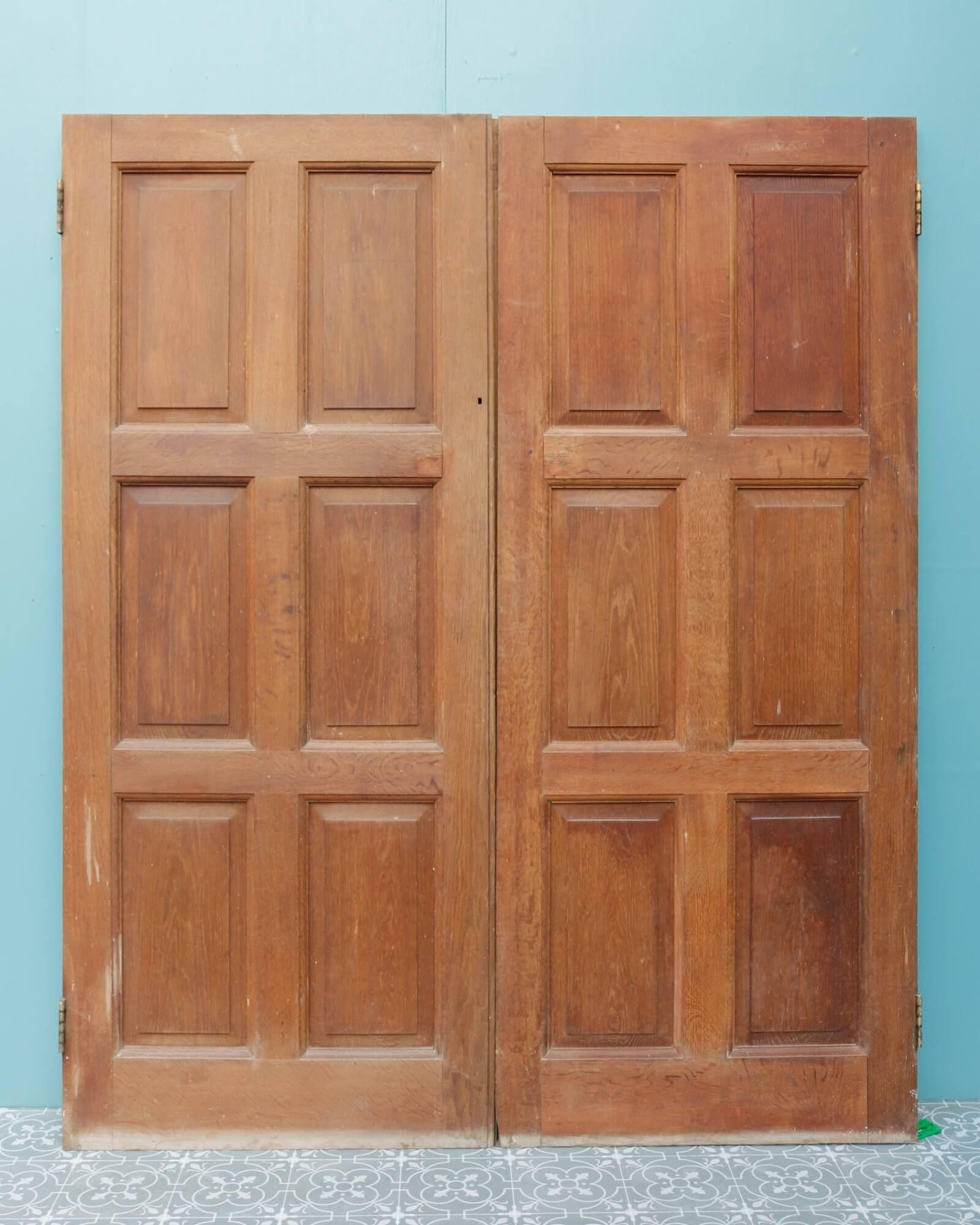 English Set of Georgian Style Oak Double Doors with Frame