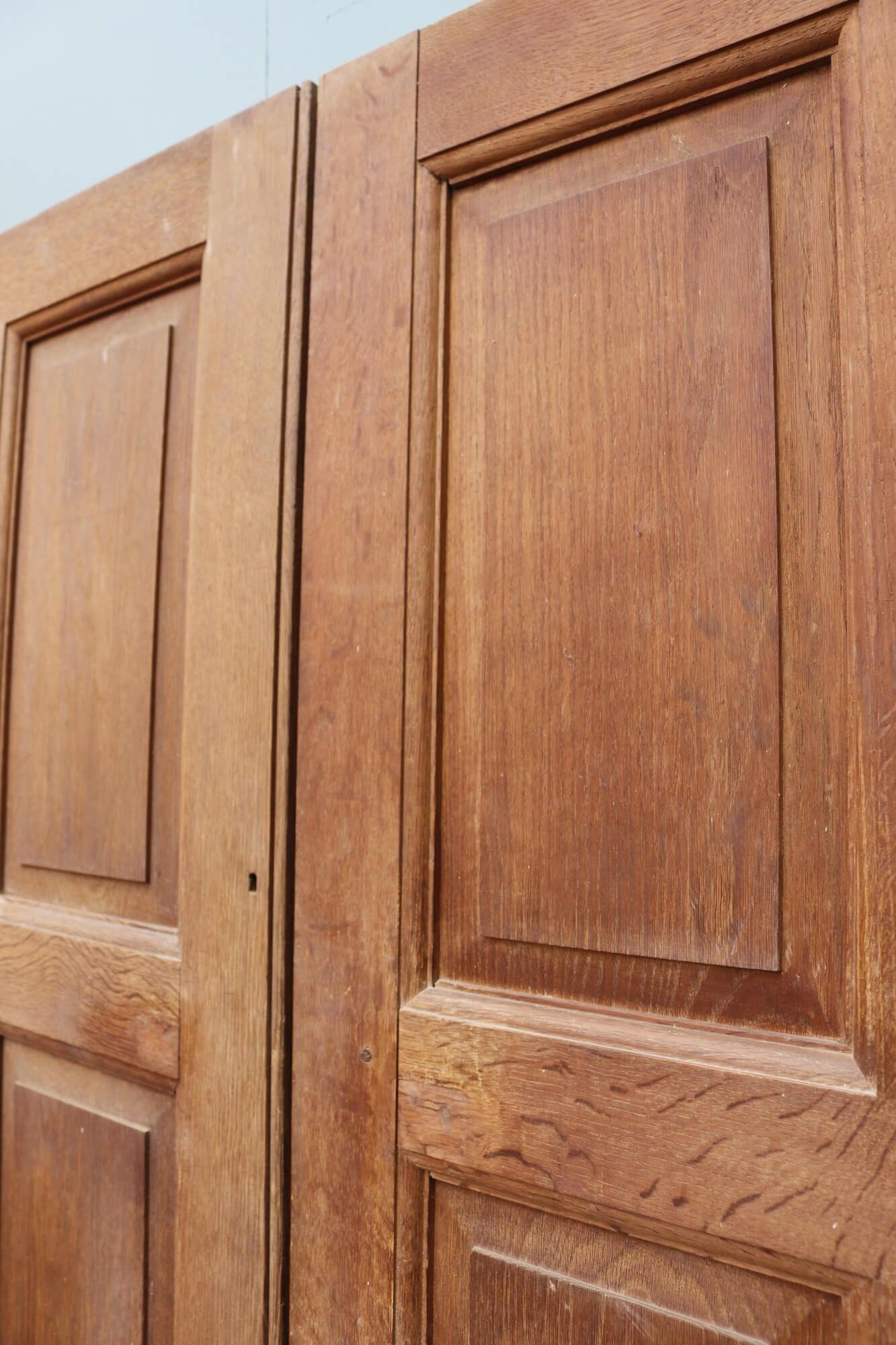 Wood Set of Georgian Style Oak Double Doors with Frame