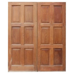 Antique Set of Georgian Style Oak Double Doors with Frame