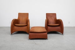 Set of Gerard Van Den Berg "Loge" Chairs and Ottoman for Montis, 1990s