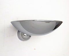 Set of German Vintage Sculptural Chrome Glass Sconces Wall Lights