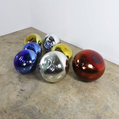 Set of Giant Mexican Modernism Mercury Glass Spheres