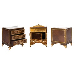 Set Of Gilded Bronze Louis XV Bedside Tables, 20th Century