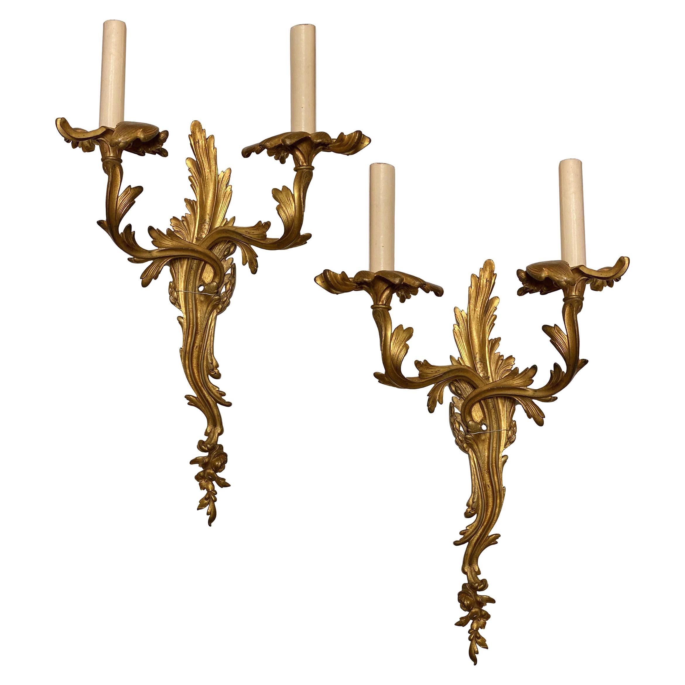 Set of Gilt Bronze Louis XV Sconces, Sold Per Pair