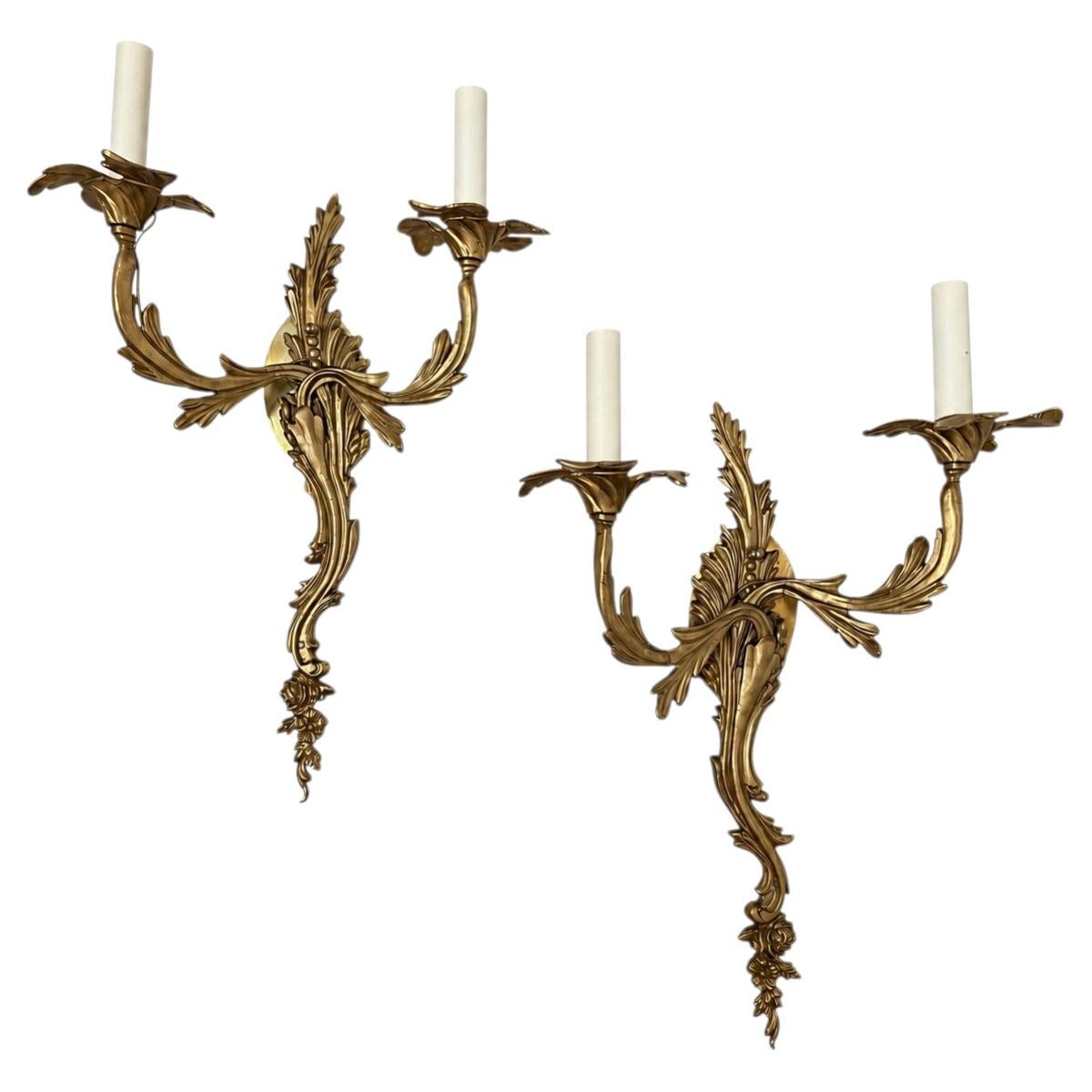 Set of Gilt Bronze Louis XV Sconces, Sold Per Pair