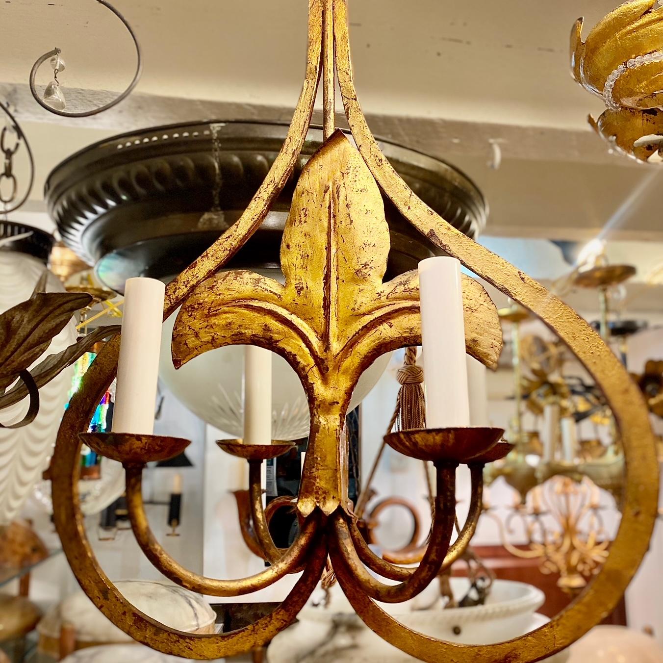 Set of Gilt Metal Chandeliers, Sold Individually For Sale 2
