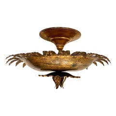 Set of Gilt Metal Light Fixtures, Sold Individually