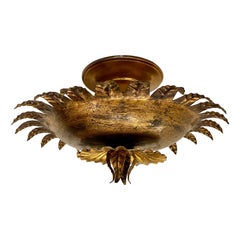 Set of Gilt Metal Light Fixtures, Sold Individually