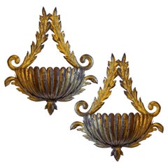 Antique Set of Gilt Metal Sconces, Sold per Pair