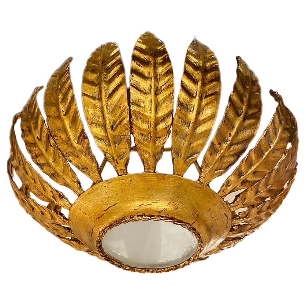 Set of Gilt Metal Sunburst Lights