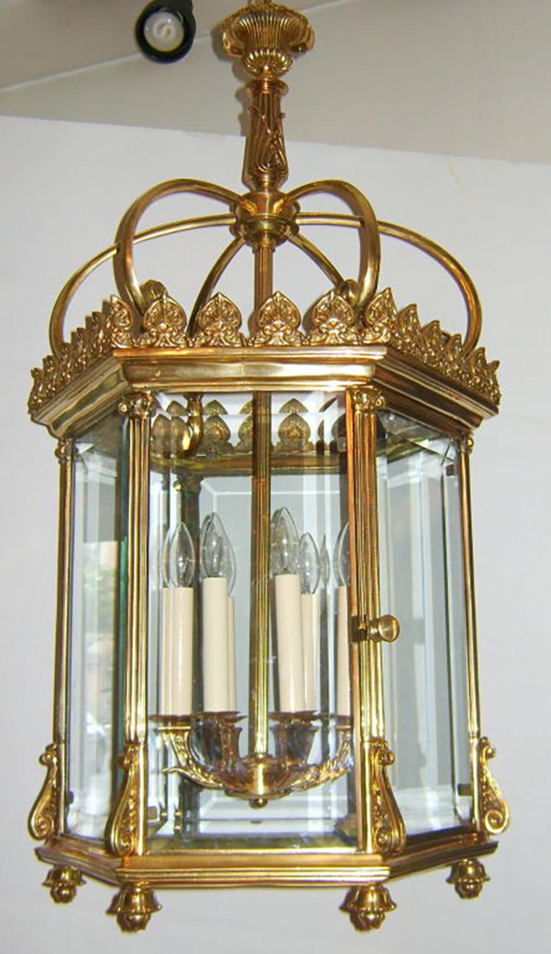 Bronze Set of Gilt Neoclassic Lanterns, Sold Individually For Sale