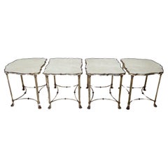 Set of Gilt Silver Over Bronze Quadripartite Tables, Maison Jansen, French, 50s