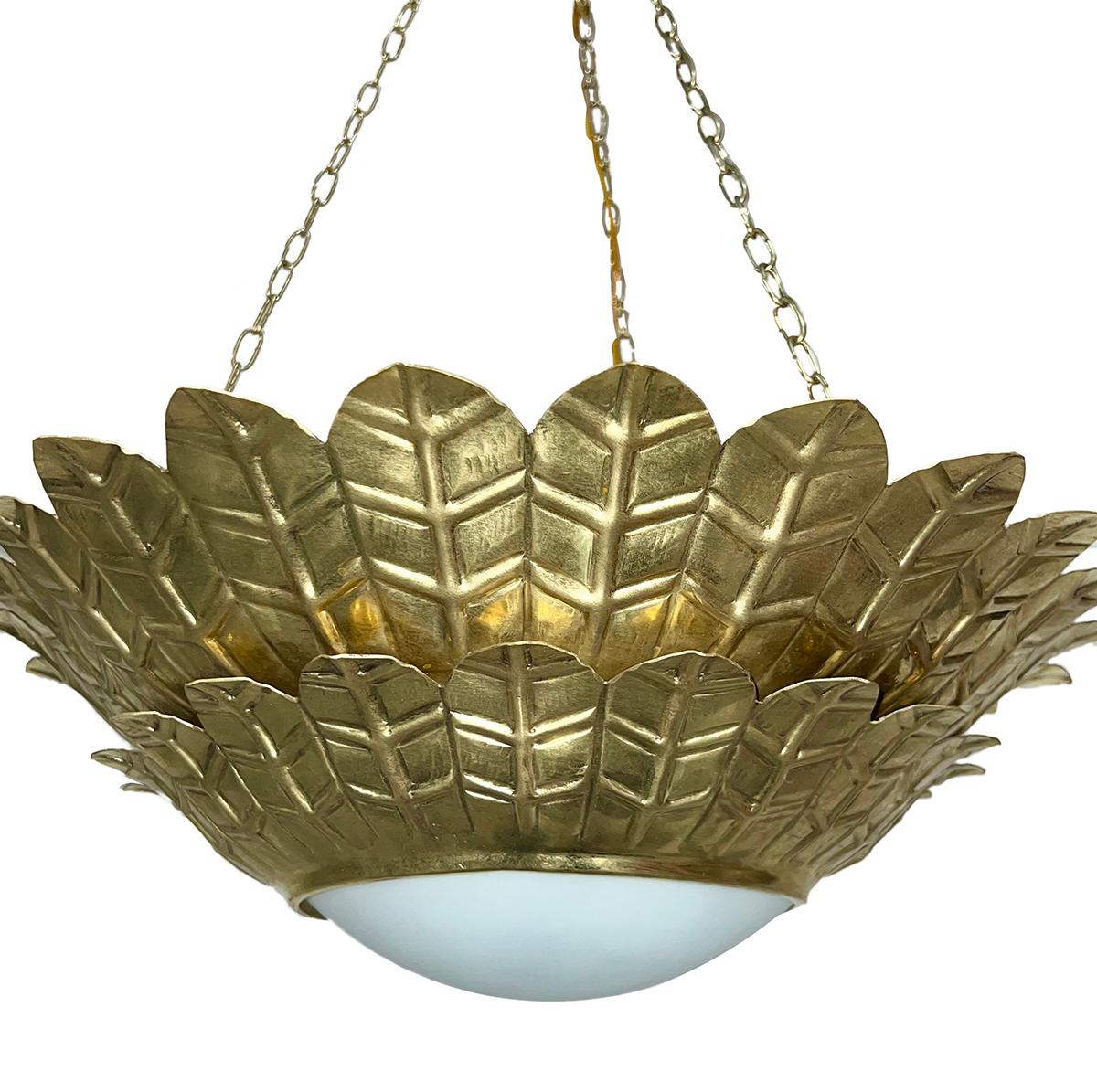 Mid-20th Century Set of Gilt Sunburst Double-Tiered Light Fixtures. Sold Individually For Sale