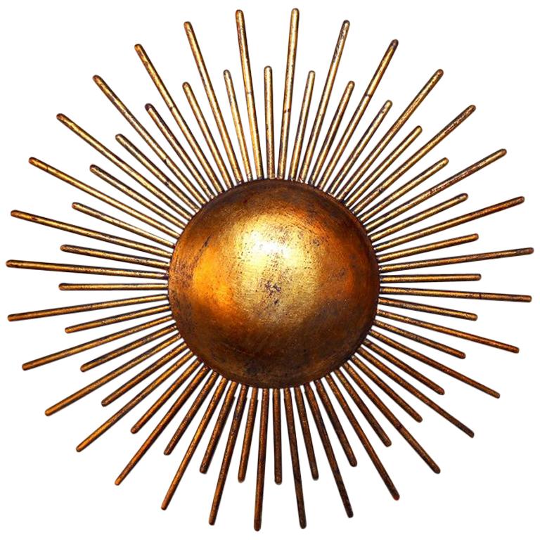 Set Of Gilt Sunburst Light Fixtures For At 1stdibs Set Of Gilt Sunburst Light Fixtures For