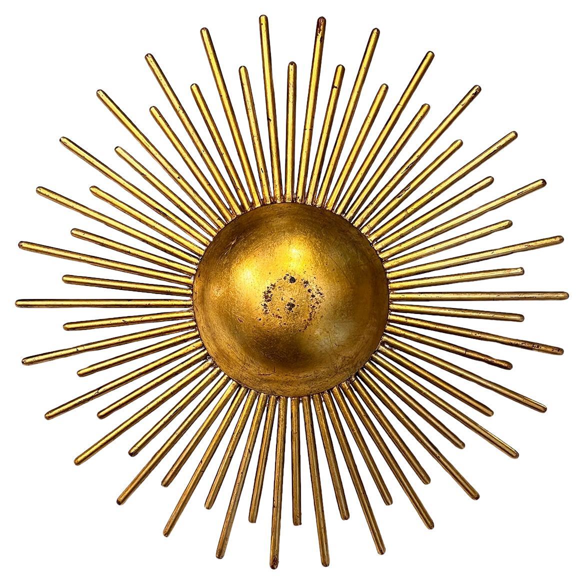 Set of Gilt Sunburst Light Fixtures, Sold Individually For Sale