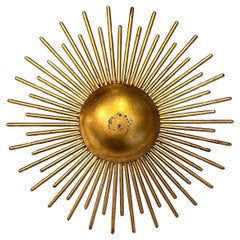 Set of Gilt Sunburst Light Fixtures, Sold Individually