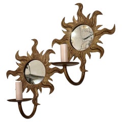 Juego de candelabros dorados Sunburst, se venden por pareja