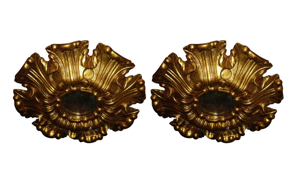 Italian Set of Giltwood Sunburst Fixtures, Sold Individually For Sale