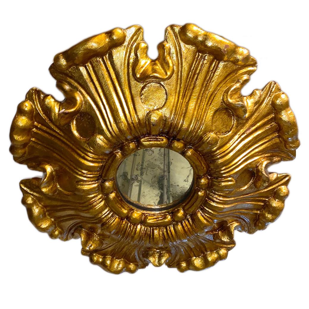 Hand-Carved Set of Giltwood Sunburst Fixtures, Sold Individually For Sale