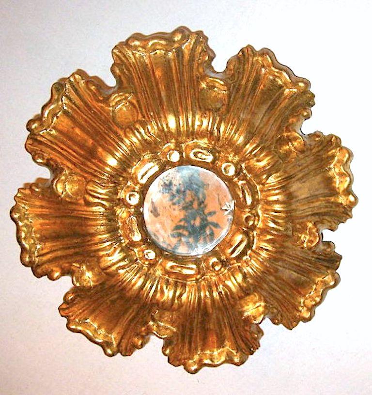 Set of Giltwood Sunburst Fixtures, Sold Individually In Good Condition For Sale In New York, NY