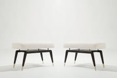Set of GIO Benches Series 32 in Special Walnut by Stamford Modern