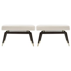 Set of GIO Benches Series 32 in Special Walnut by Stamford Modern