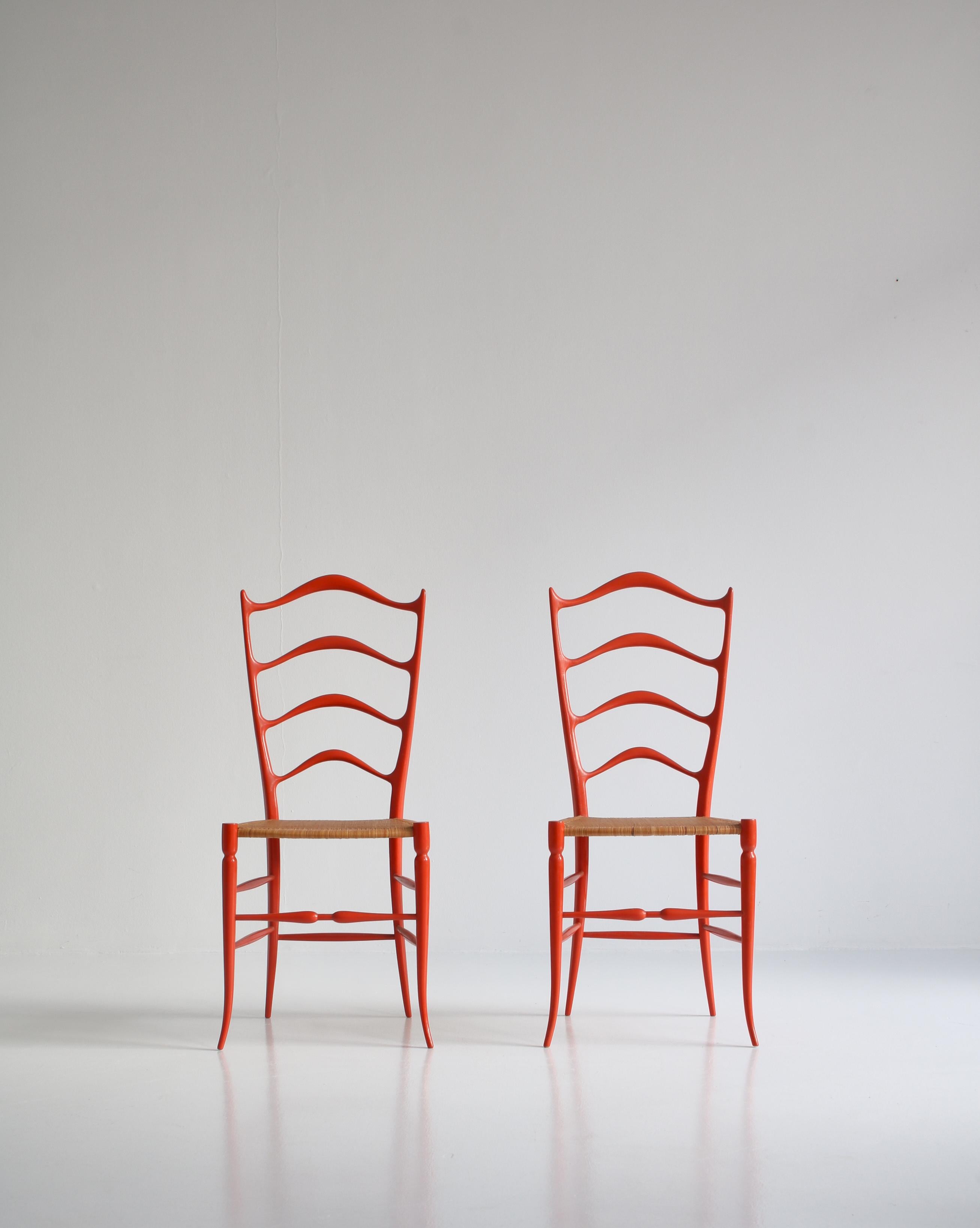 Modern Set of 1950s Gio Ponti Ladderback Chairs 