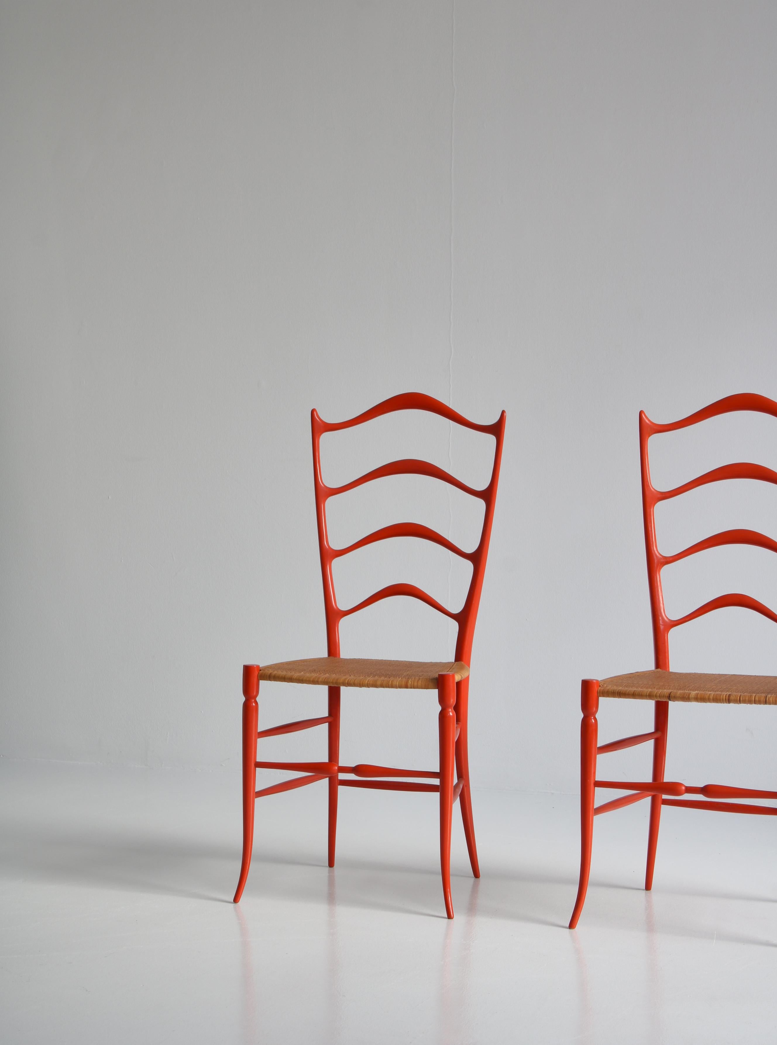 Italian Set of 1950s Gio Ponti Ladderback Chairs 
