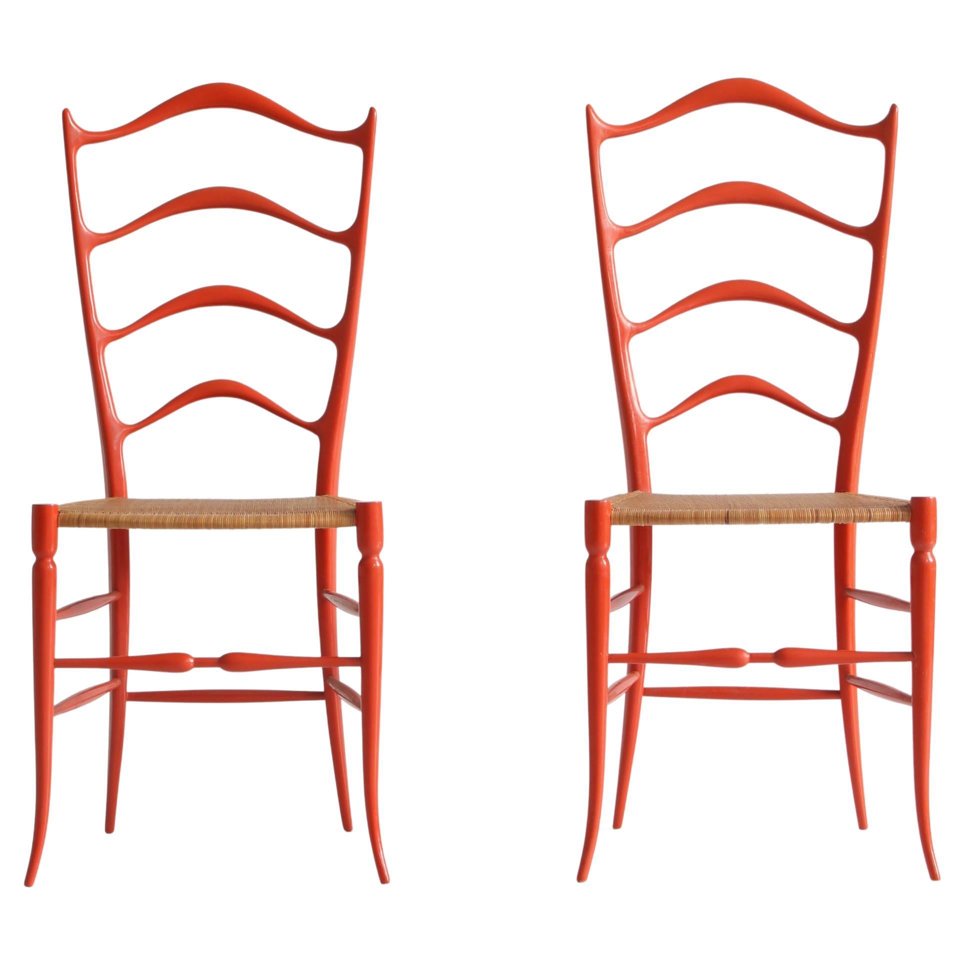 Set of 1950s Gio Ponti Ladderback Chairs "Ferrante" by A. Bulleri & Co, Italy